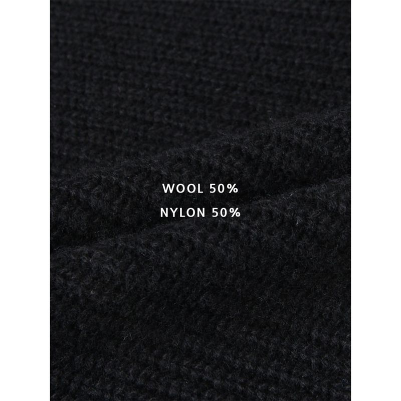Layered wool knit cardigan(Black)