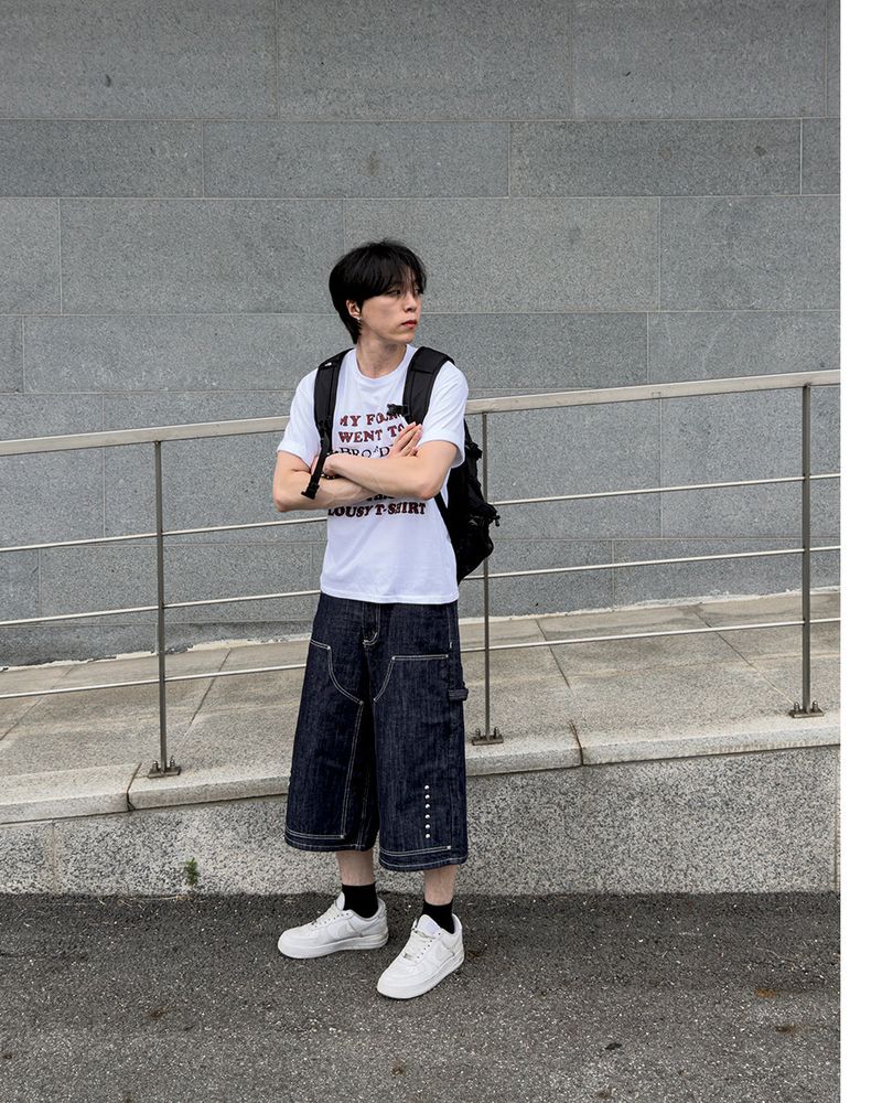 Beto Studded Bermuda Denim Pants