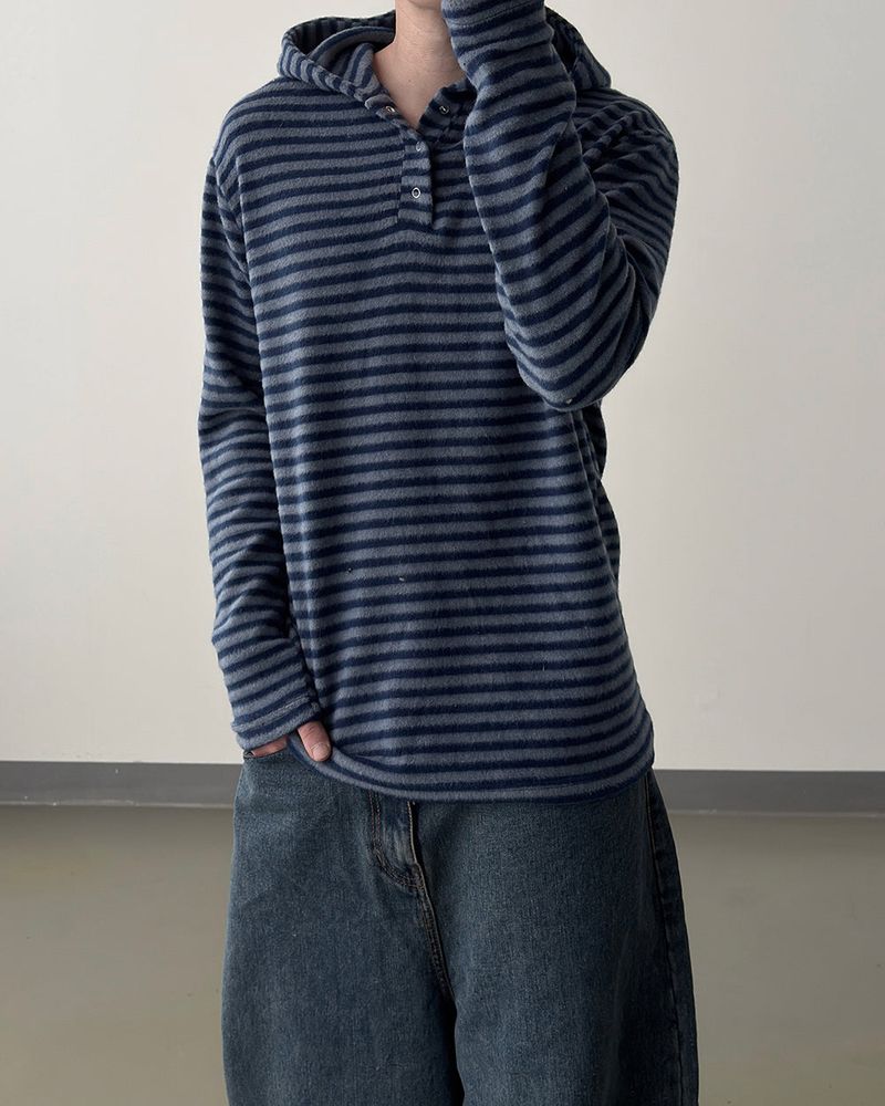 Labeni Striped Brushed Hoodie