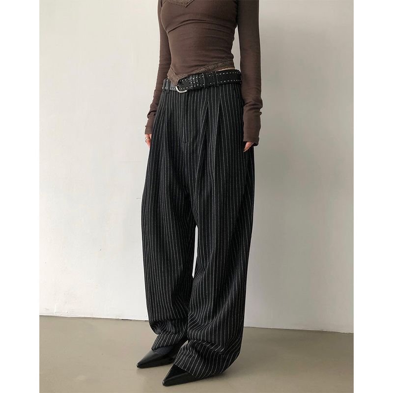 [UNISEX] Stripe Curved Slacks