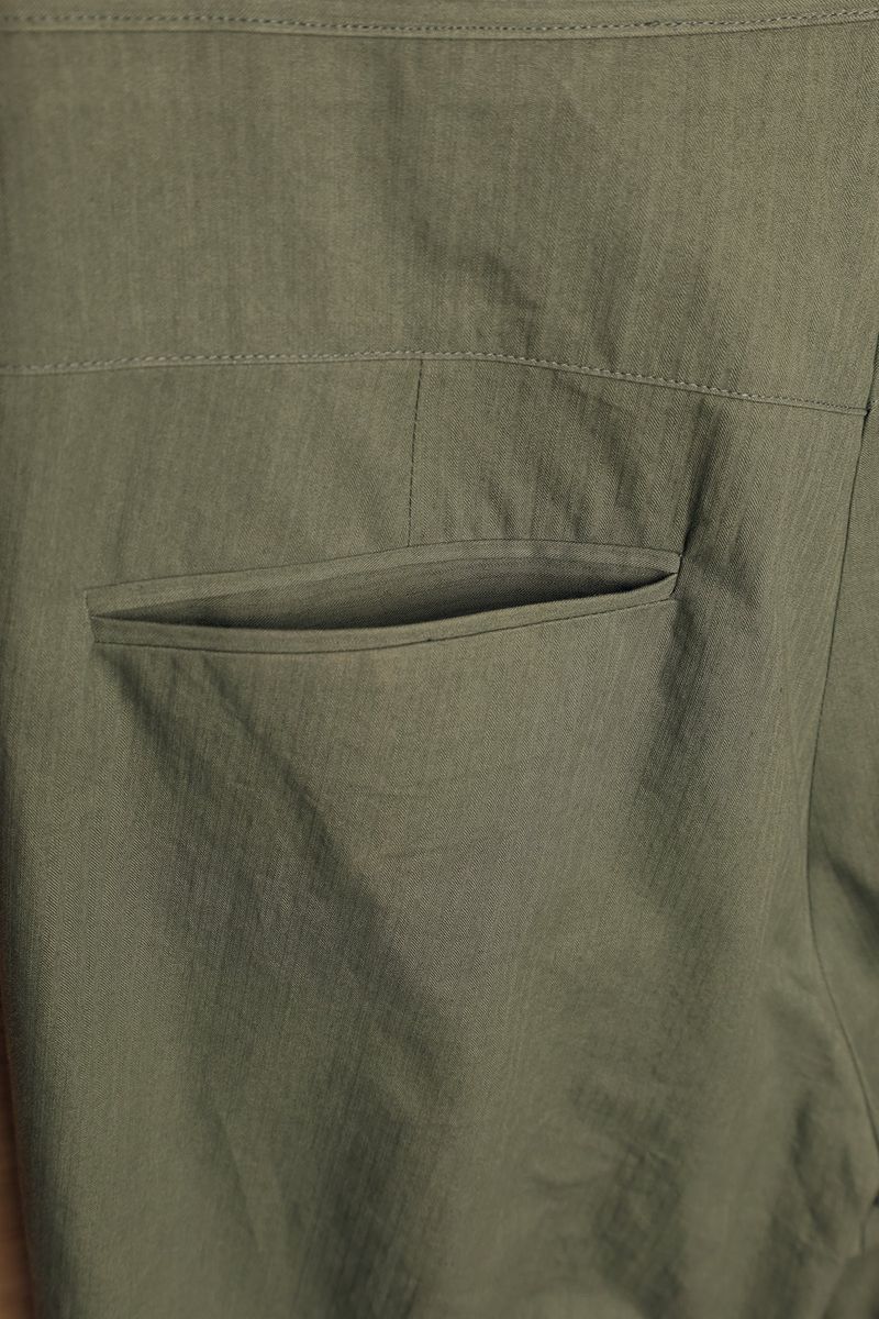 UTIL POCKET PANTS-HERRINGBONE KHAKI