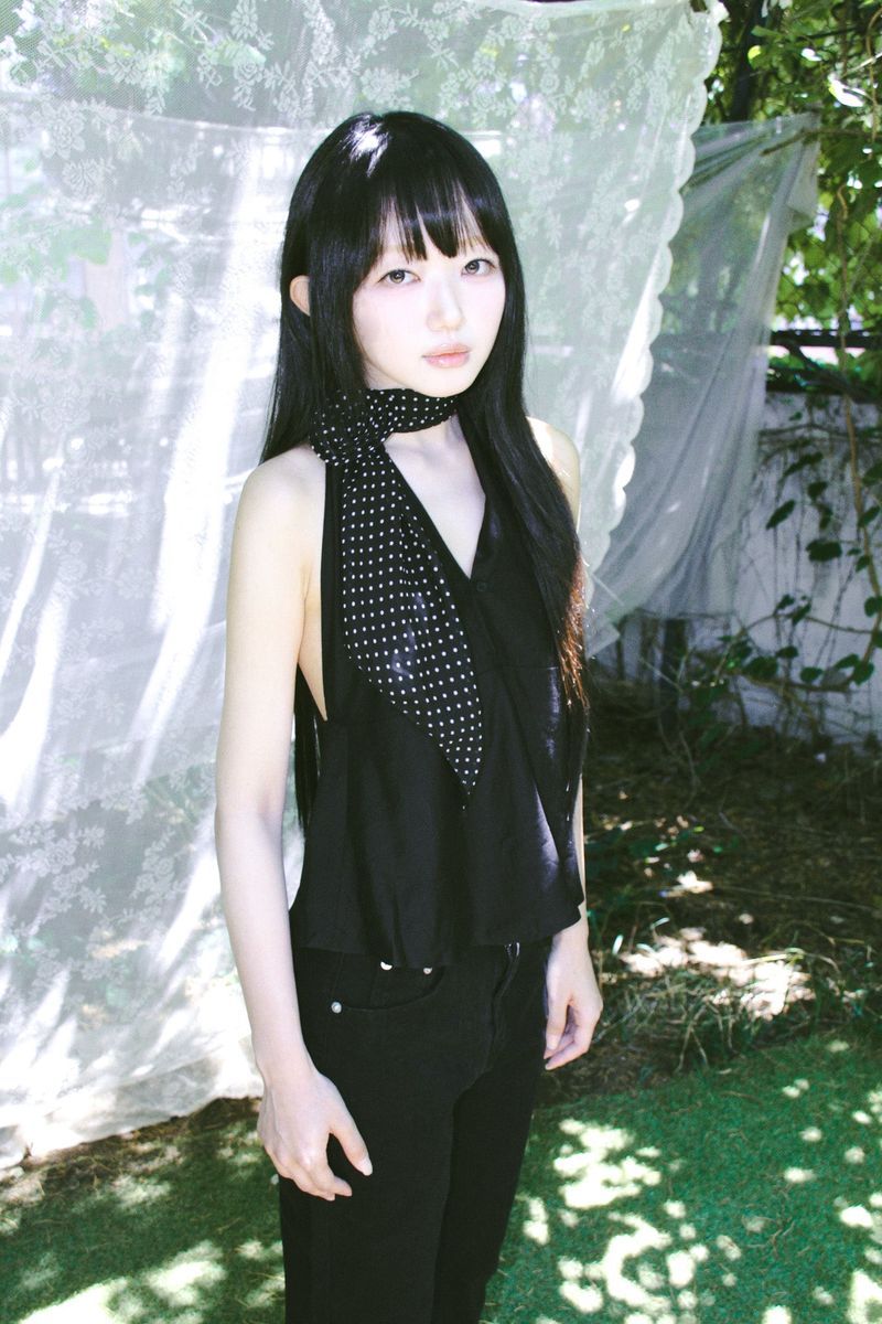 RIBBON HALTER PEPLUM TOP BLACK