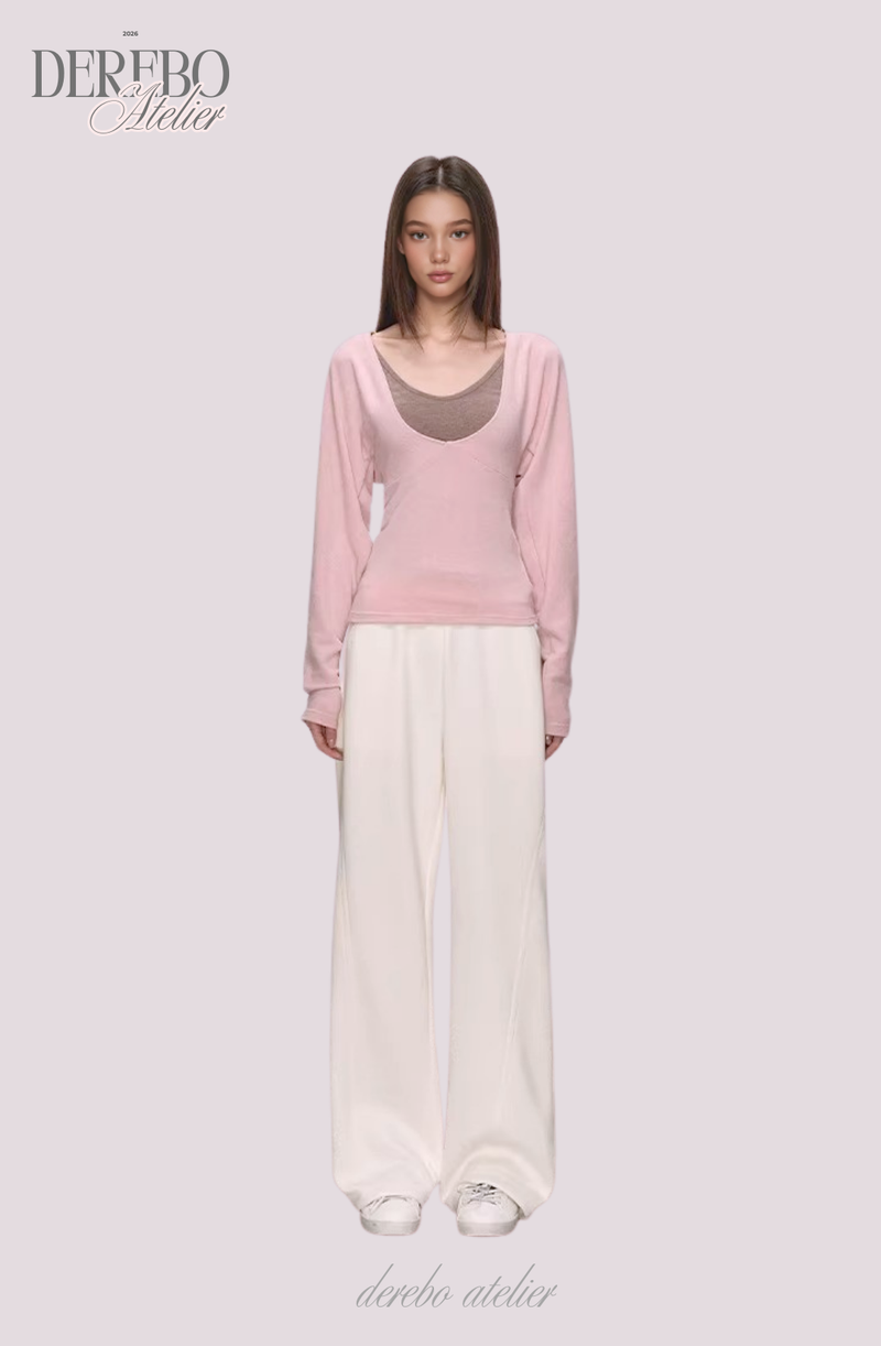 Renea Pink Layered Two-Piece Knitwear