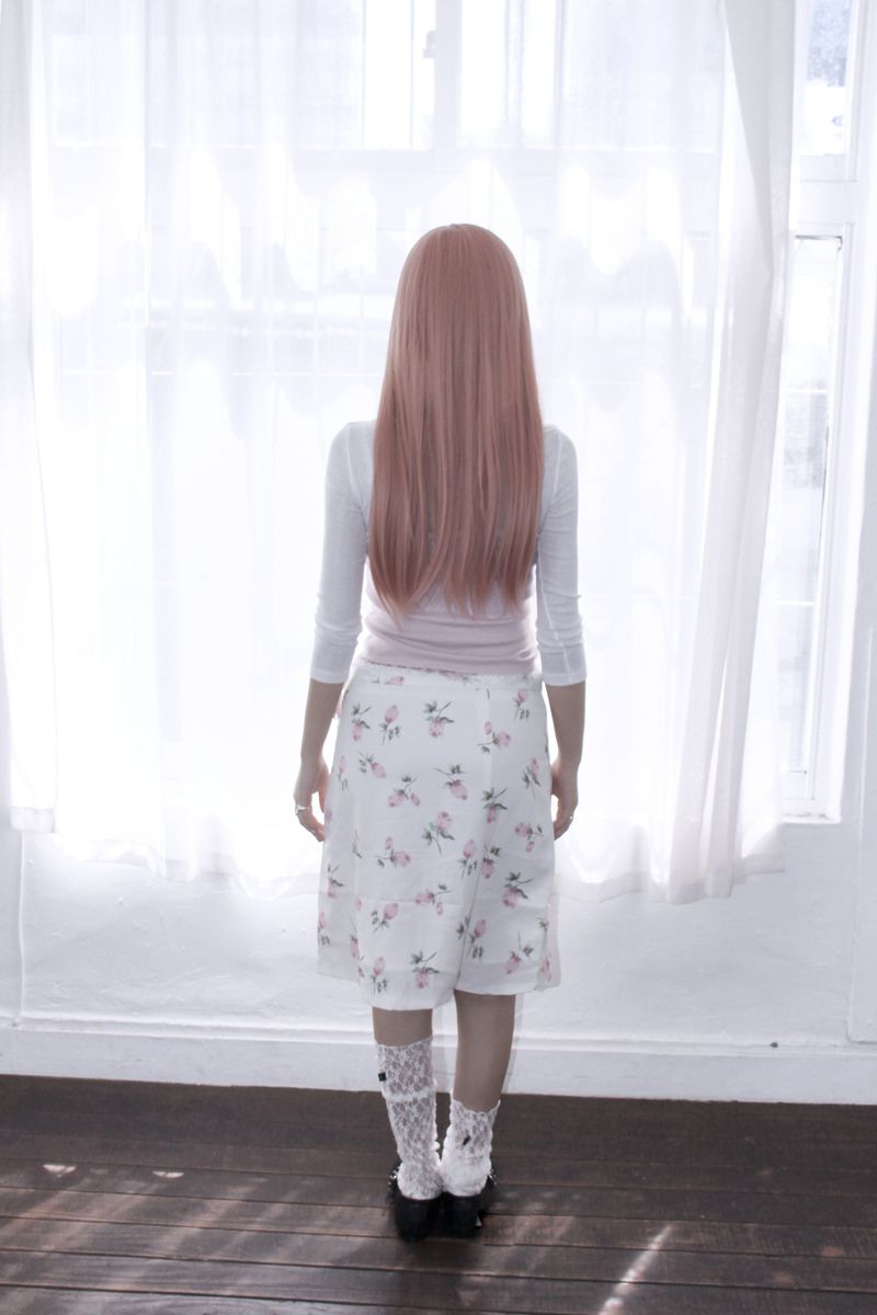 Flower lace midi skirt