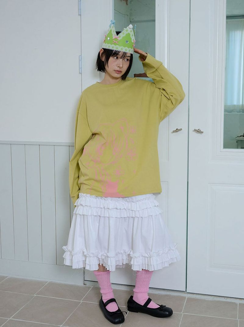 RUFFLE POINT SKIRT - WHITE