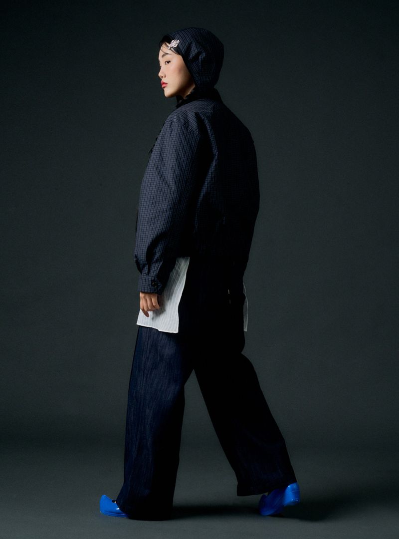 Checkboard jumper (navy)
