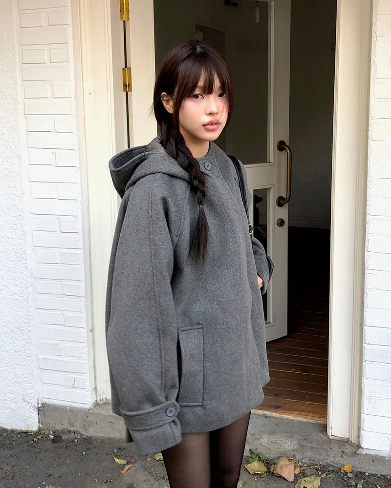 [MADE] Emo High-neck Midi Hooded Coat