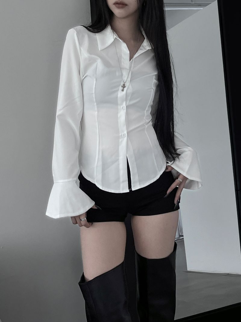 back corset cuff shirt (2color)