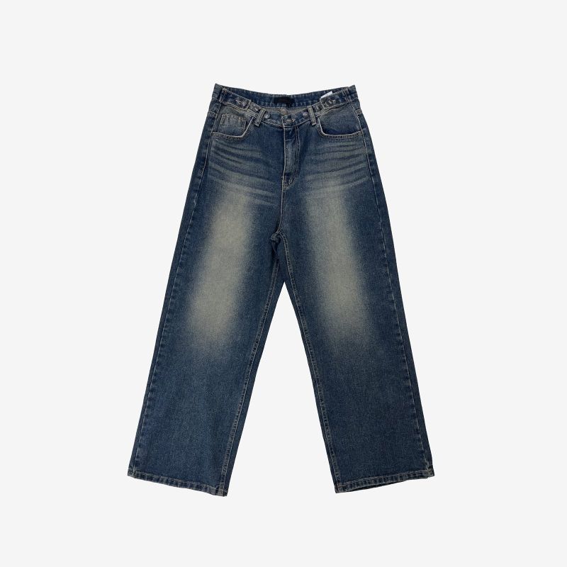 Keevy Button Wide Denim Pants