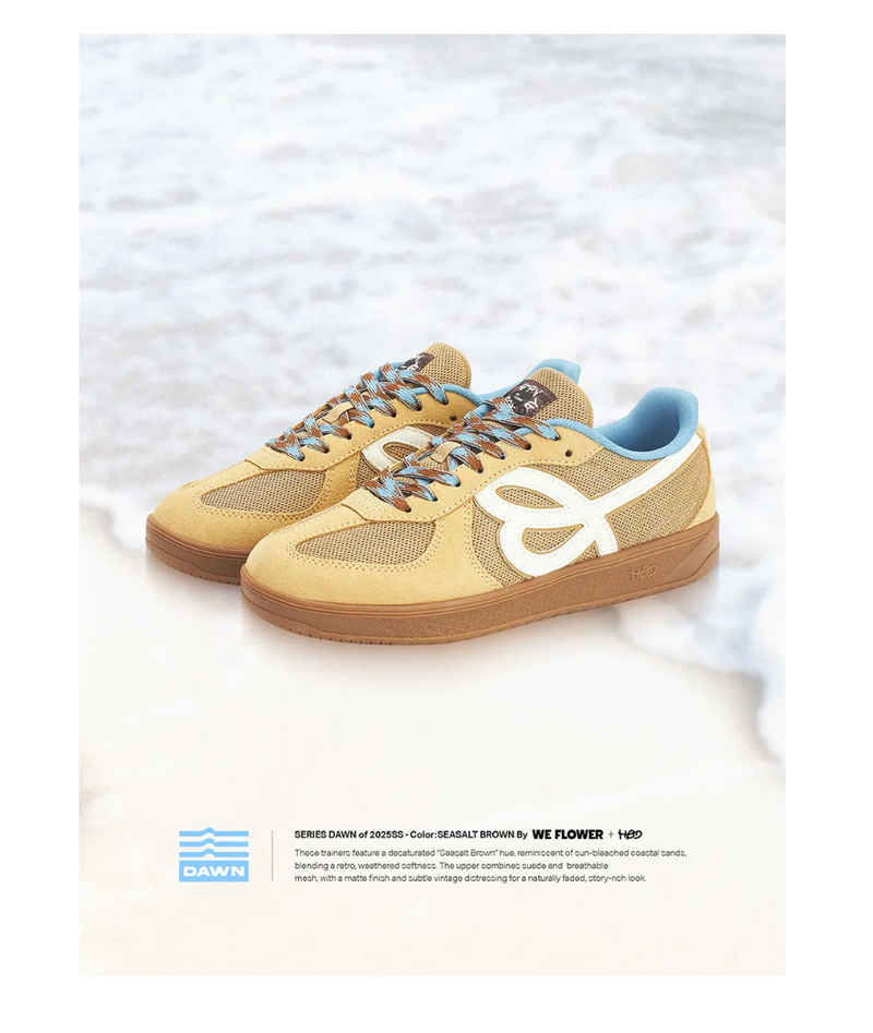 Happy Birds Day Retro German Training Shoes - BROWN