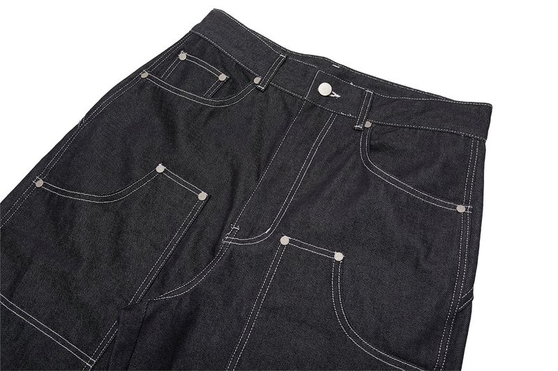 RAW DENIM CARPENTER PANTS [BLACK]
