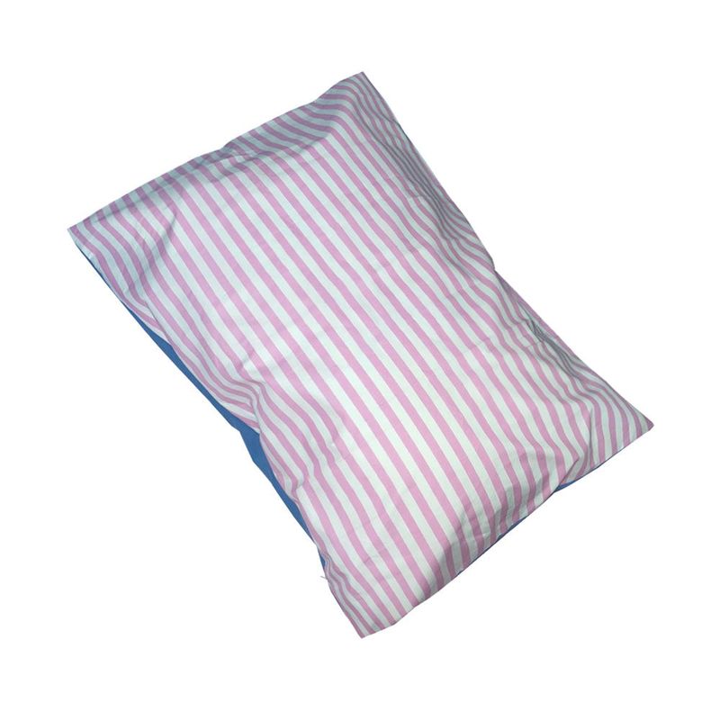 half stripe bedding cover set - pink sky blue