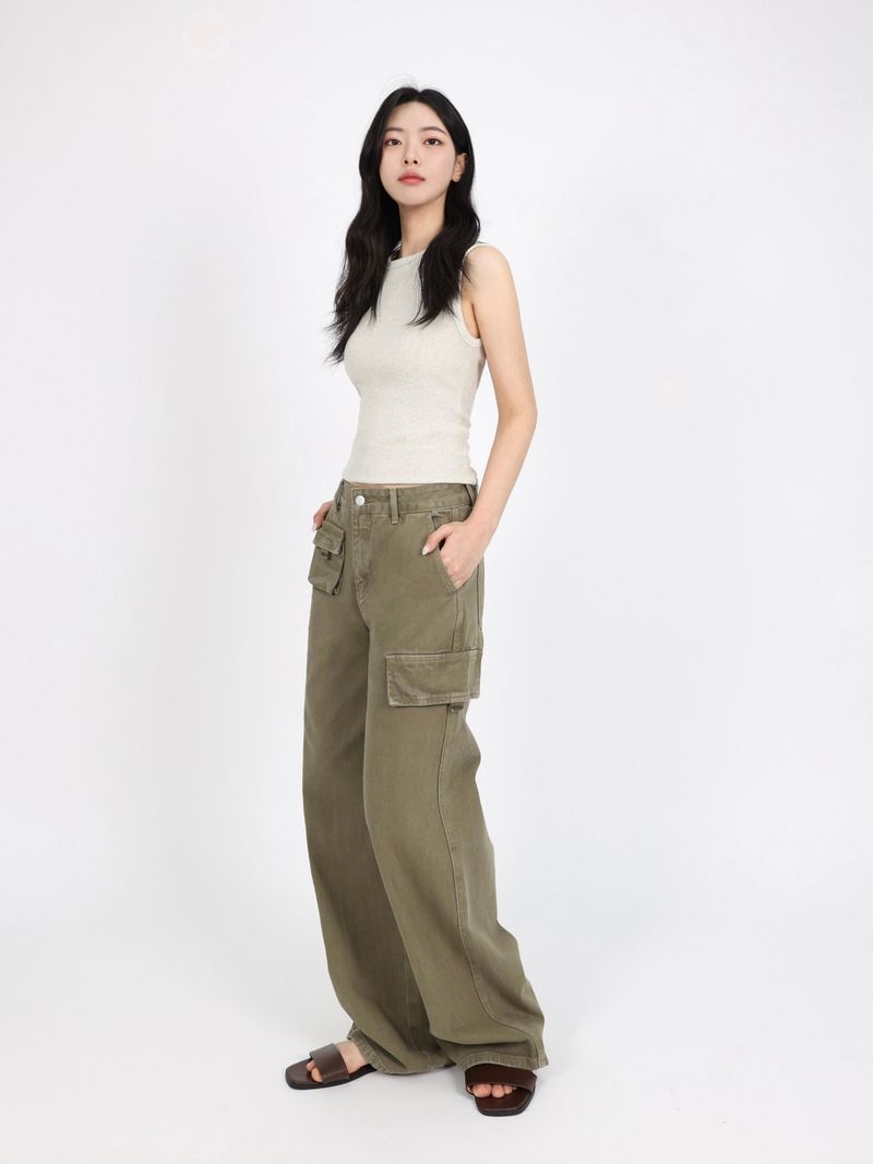 [3RD REORDER] SOFT OLIVE DYING FRONT POCKET DENIM code 26221