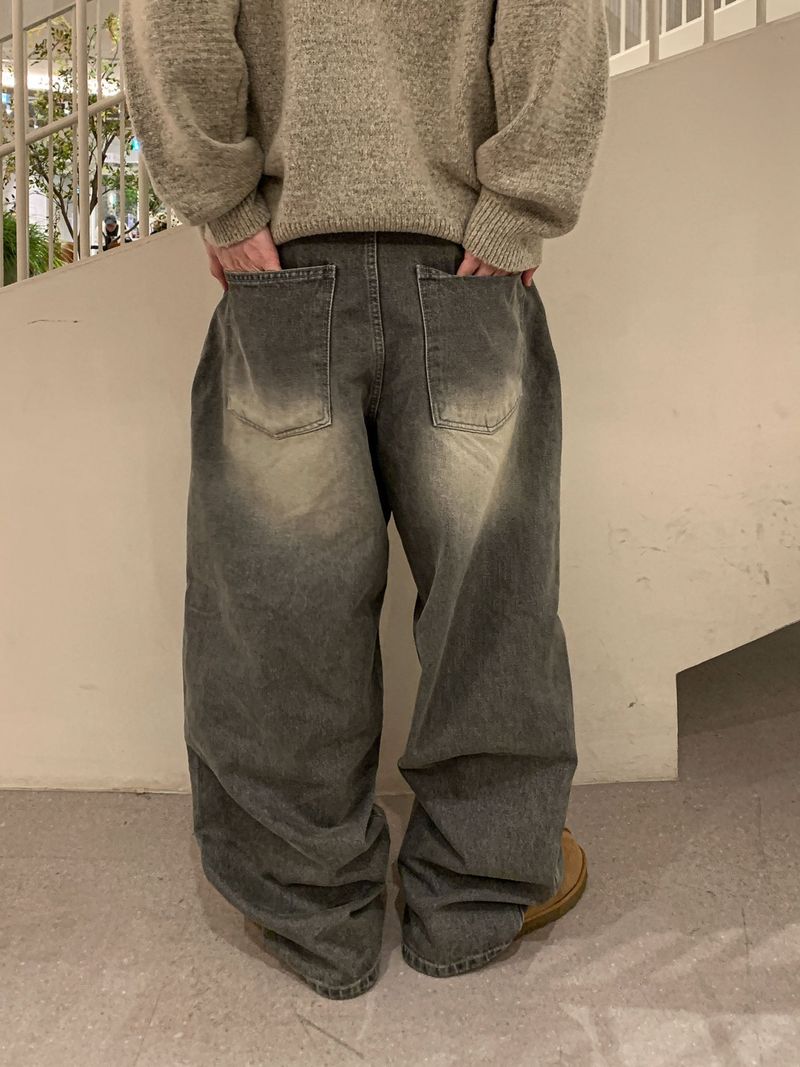 ベーシックオーバーヘンリーネックニット