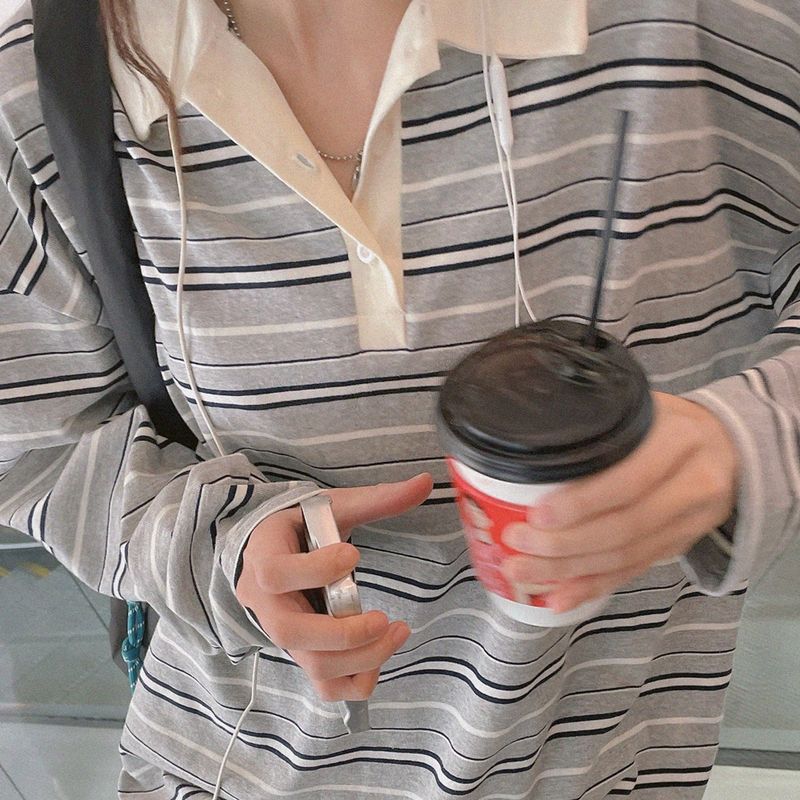 natural mind（ナチュラル マインド）の「Cent Stripe Collar T-shirt（Tops）」