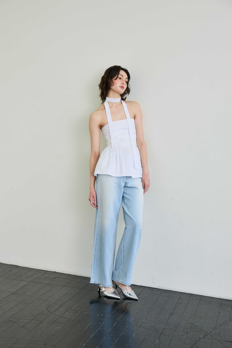 AZURE WIDE DENIM PANTS / SKY BLUE