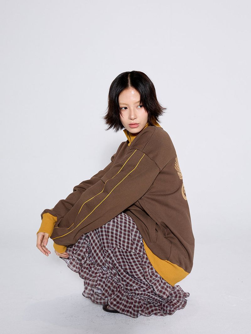 DOWN TOWN GIRL ZIP-UP / BROWN