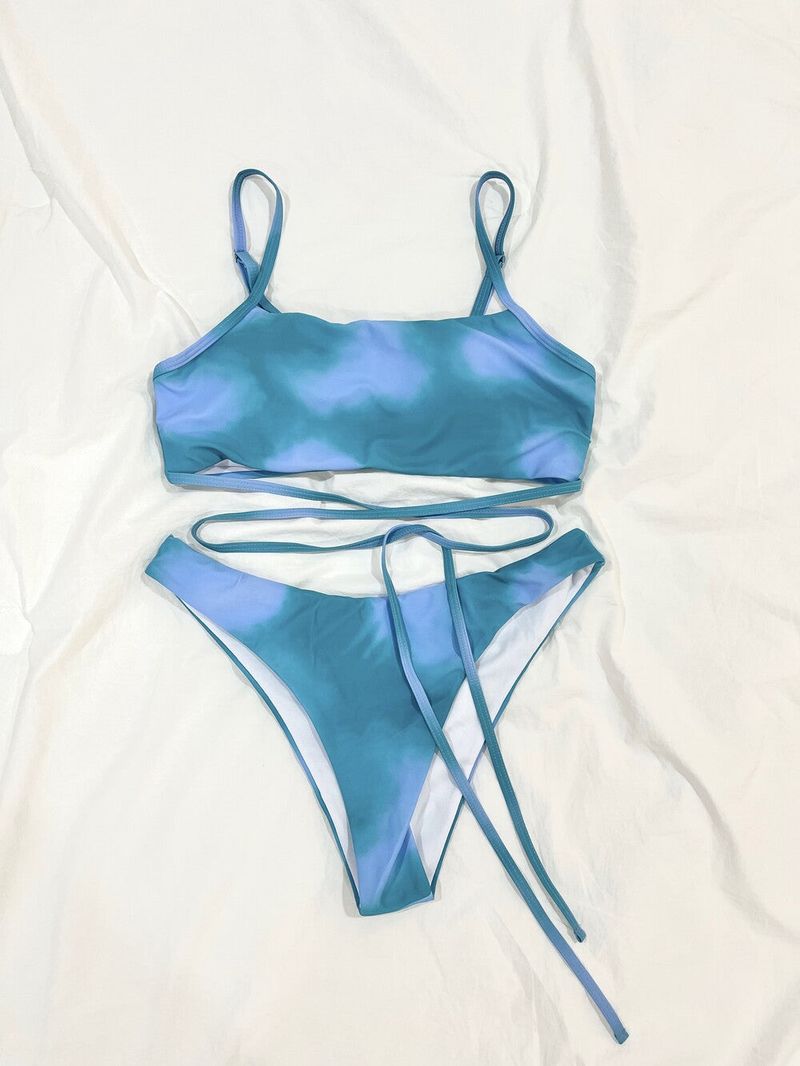 1006. Darling tie-died bikini 3pc (mint)
