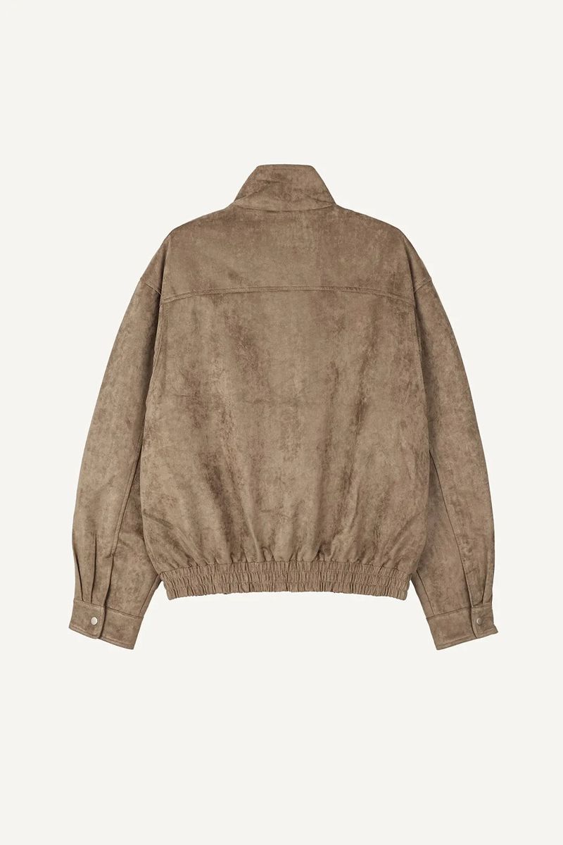 Glow High-Neck Suede Jacket