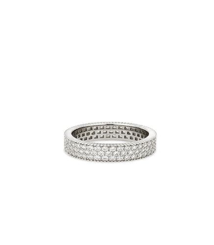 25FW★ Essence Silver (W) Milgrain Layer Stone Ring