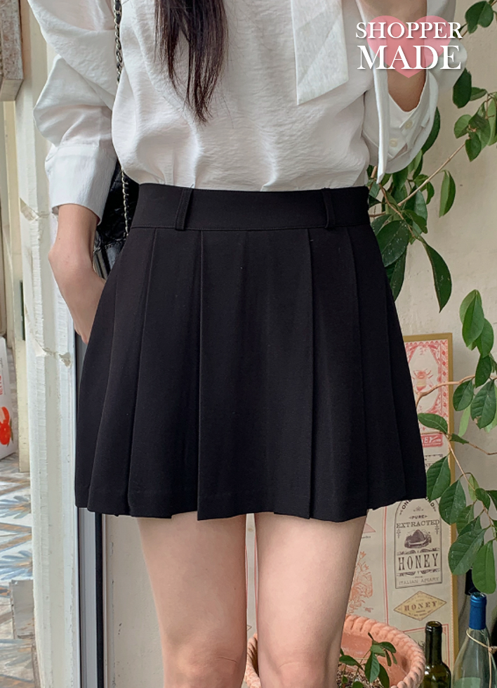 [SHOPPERMADE] Preppy Style Pleated Mini Skirt (2color)