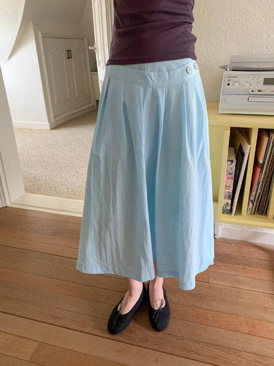 BAON（バオン）の「Namil Pleated Layered Banding Long Skirt（Skirts）」