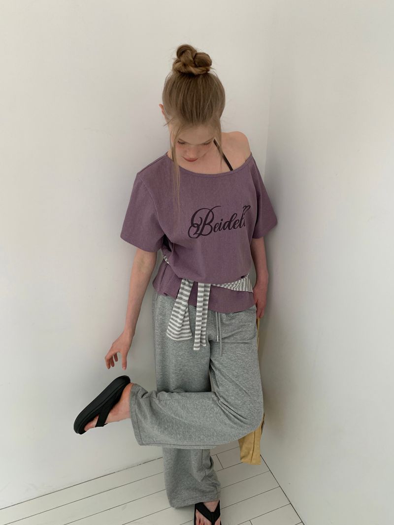 [ORIGINAL] Wit Lettering Pigment Off-Sleeve Tee