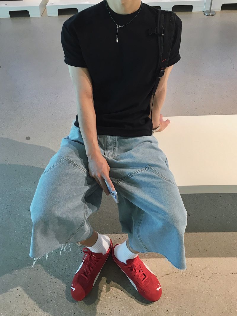 Foil Carpenter Bermuda Denim Pants 2C