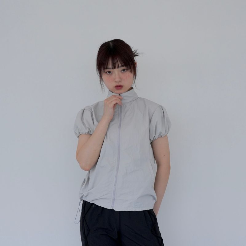 puff sleeve nylon tops