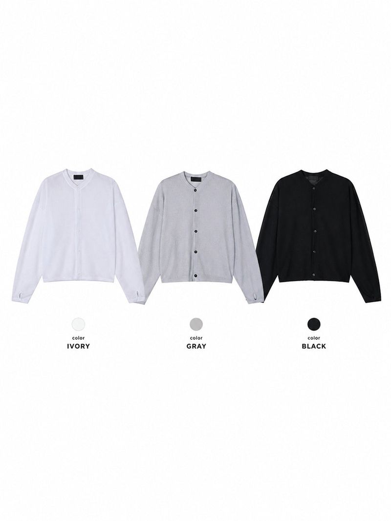 LMN Air Cool Linen Ribbed Round Cardigan (3 colors)