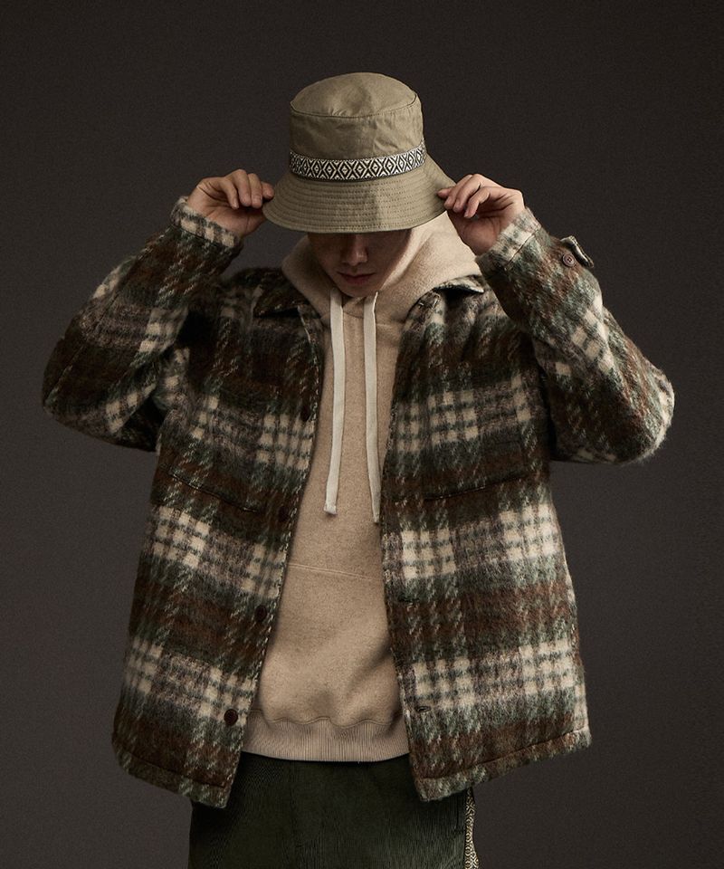 JACQUARD TAPE BUCKET HAT