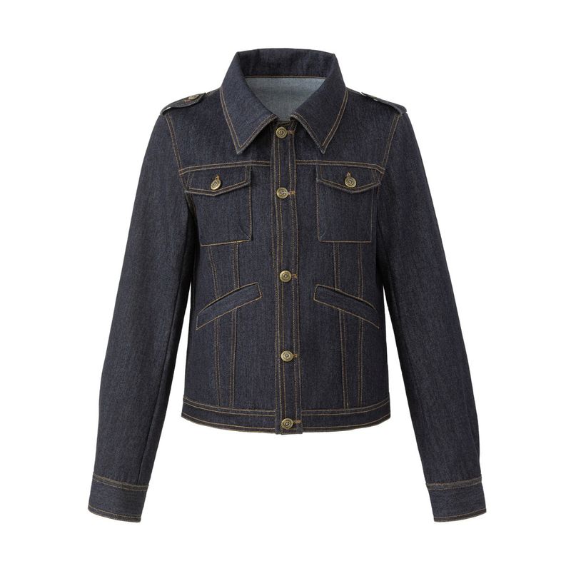 Raw Denim Fitted Work Jacket