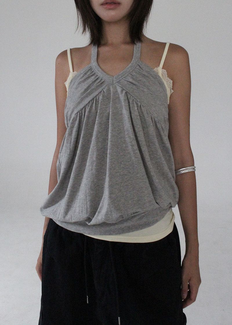 LACE LONG SLEEVELESS TOP