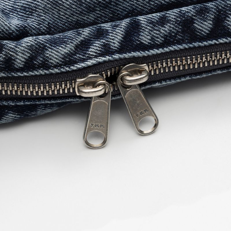 Washed Denim Shoulder Bag (Blue)