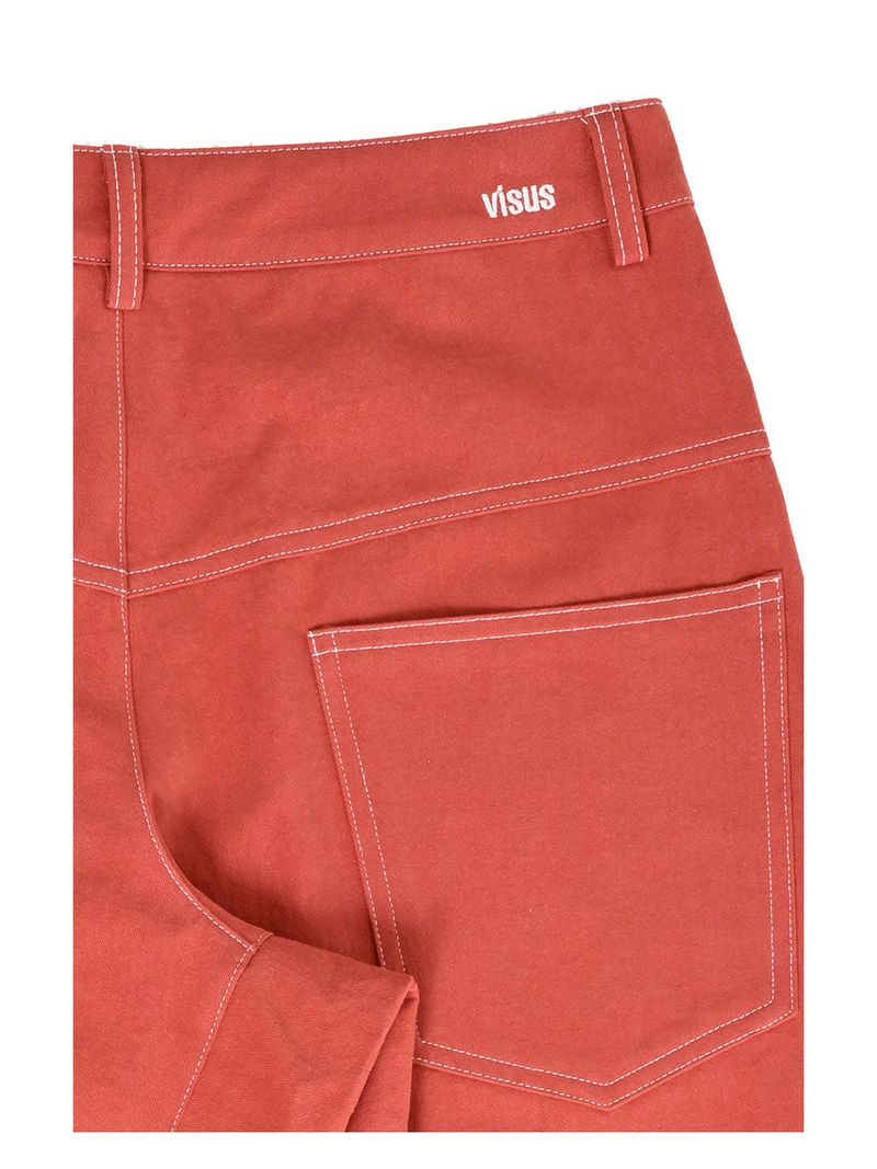 Stitch Lowrise Cotton Pants_Red Clay