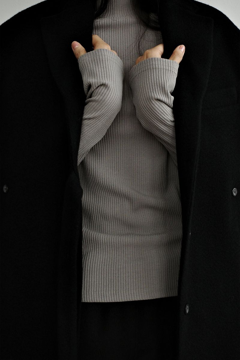 Fuzzy heavy wool coat, Black