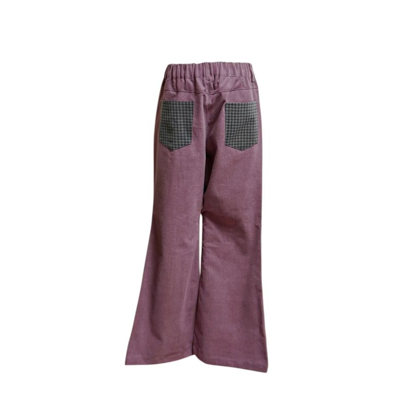 (2color) Check Back Pocket Peach Bootcut Pants