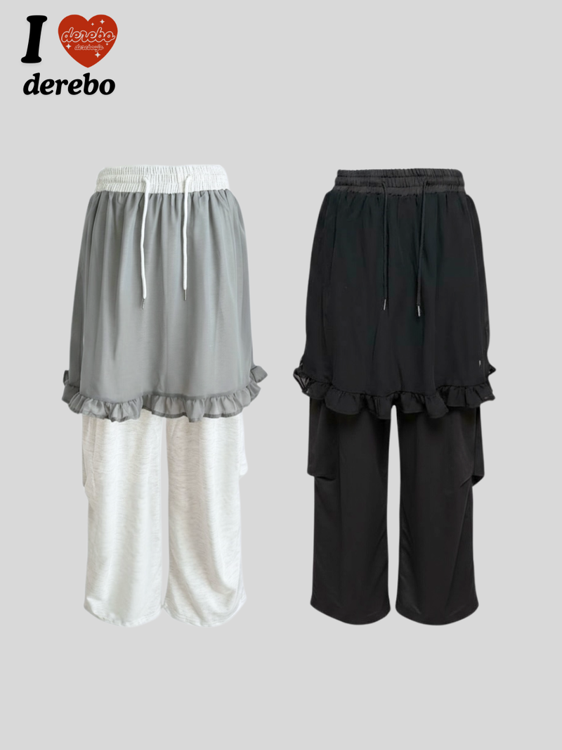 Chiffon Wrap Layered Banding Pants