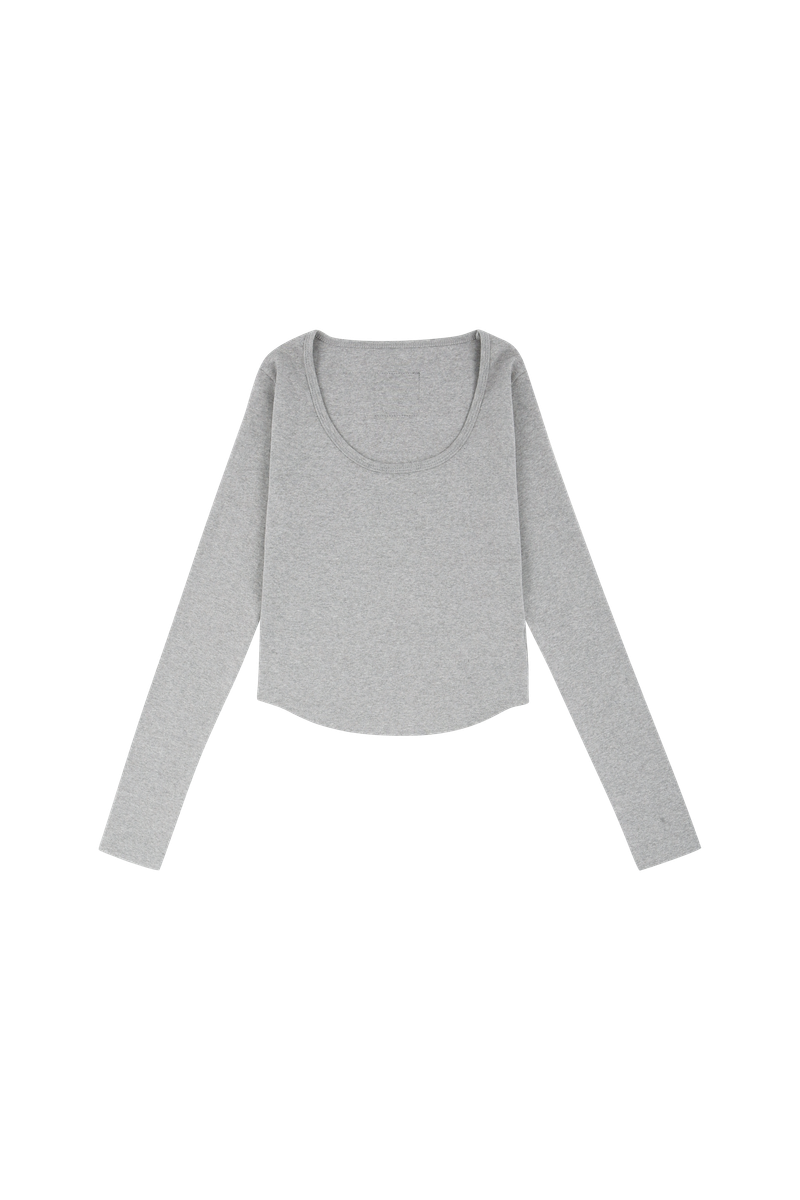 C BASIC U-NECK T-SHIRT_GREY