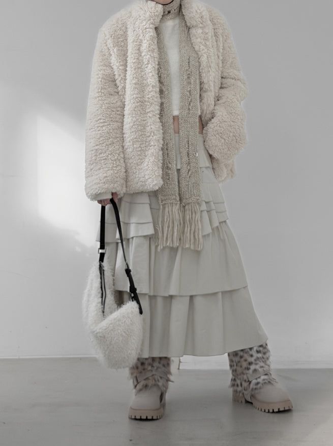 Anple Unbalanced Frill Tiered Skirt