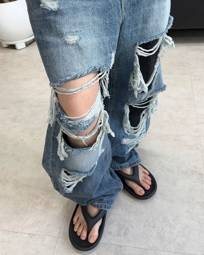 Rudd Distressed Washed Denim Pants