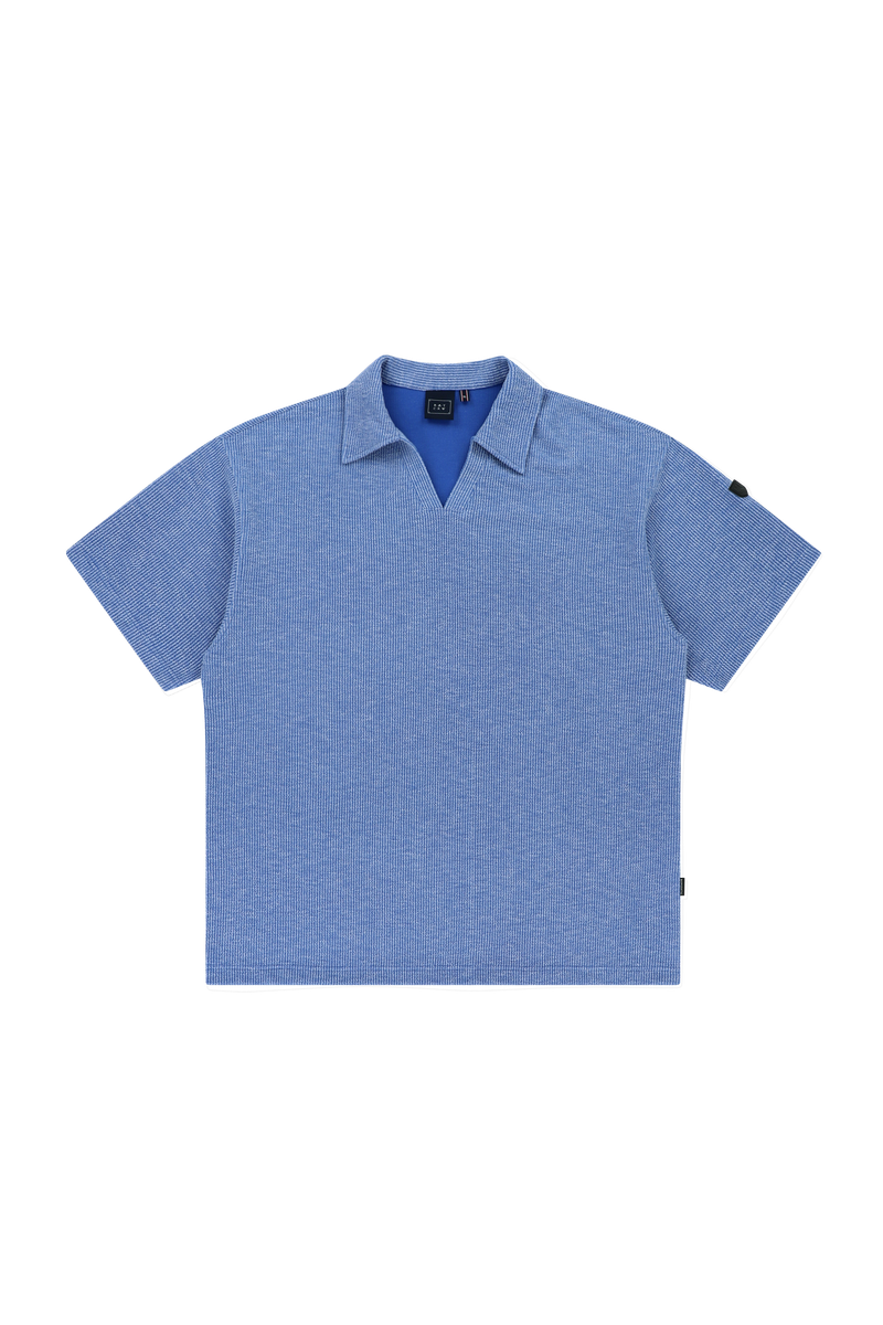 OPEN COLLAR POLO KNIT SHIRT