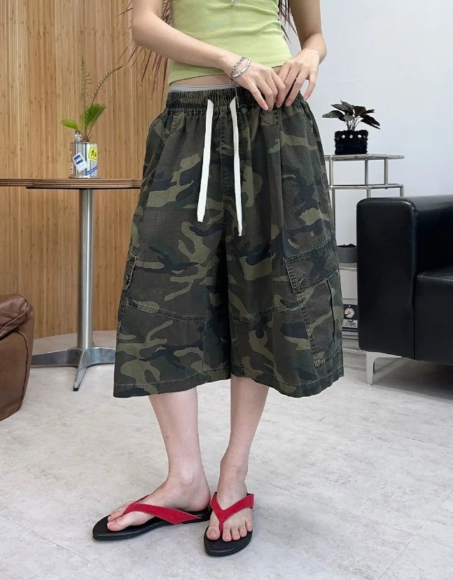 Sepi Washed Cargo Bermuda Pants