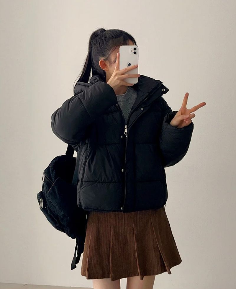 Dive High Neck Hooded Padded Jumper
