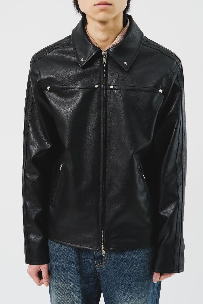 Star Stud Leather Jacket (2color)