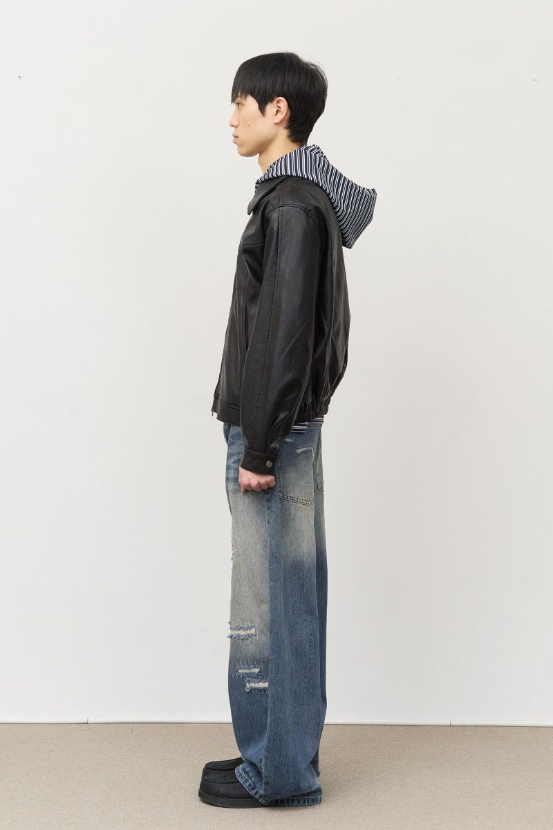 Fear Curved Leather Jacket