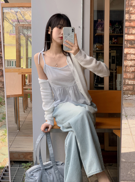 Stripe Flare Sleeveless Blouse (3color)