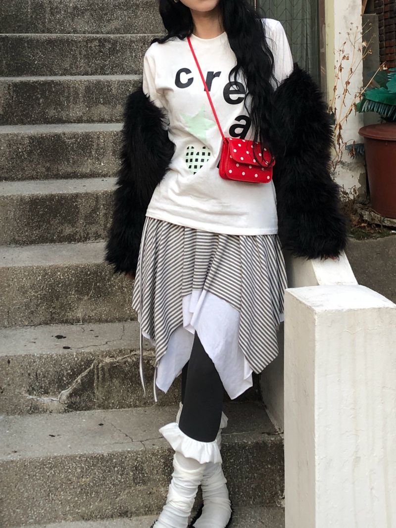 Cream Star Heart Long Sleeve