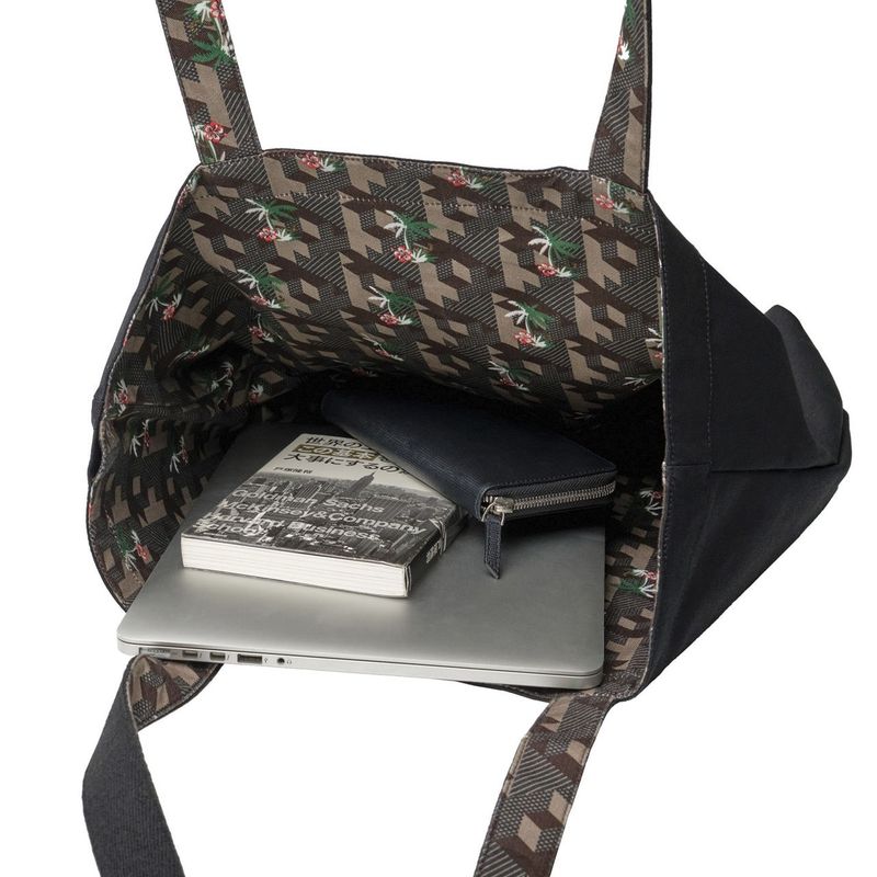 BLACK PRINTED TOTE BAG