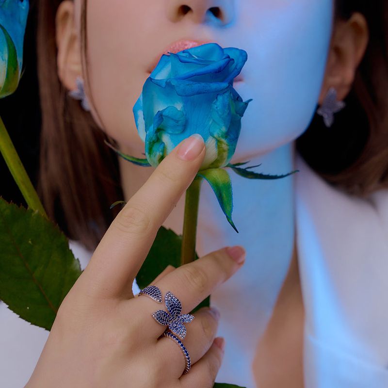 Blue Blossom Ring (silver)